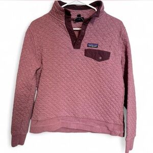 Patagonia Women's Cowl Neck Quilted Sweater- Size Medium- Mauve